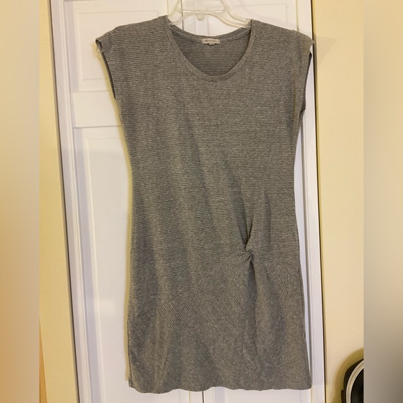 Mod-o-doc Gray Striped T-Shirt Dress - Picture 1 of 7